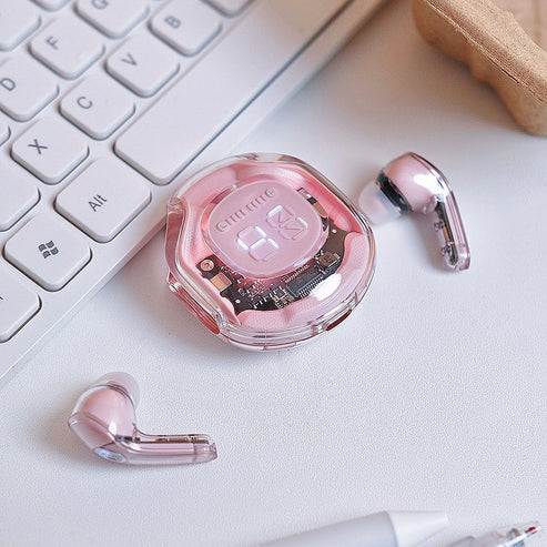 T8 Crystal Wireless Earphones - Transparent (Air 39)